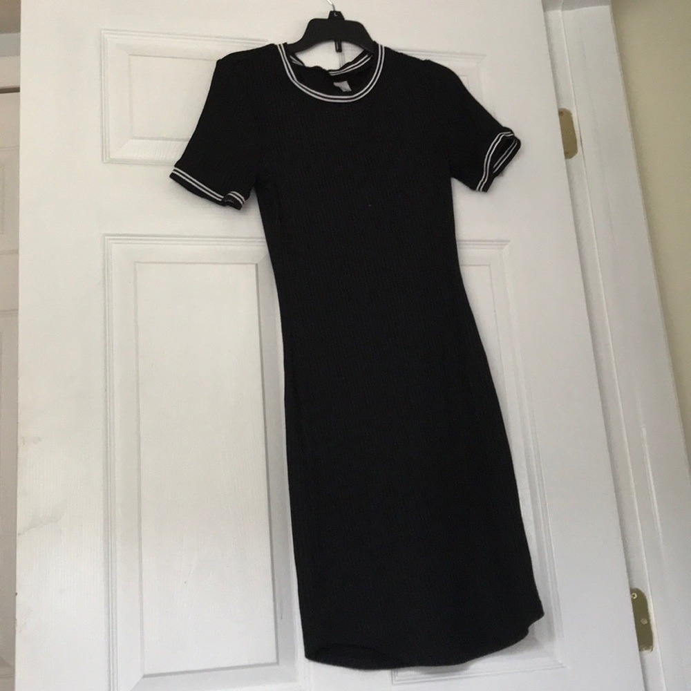 Black white stripe dress